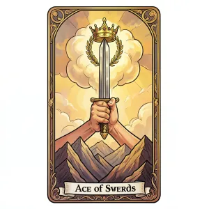 The Ace of Swords tarot card from the Rider-Waite-Smith deck