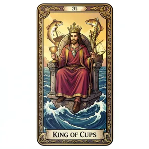 The King of Cups tarot card from the Rider-Waite-Smith deck