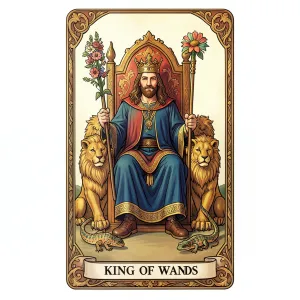 The King of Wands tarot card from the Rider-Waite-Smith deck