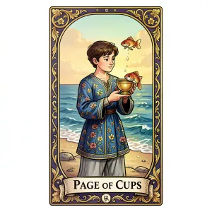The Page of Cups tarot card from the Rider-Waite-Smith deck