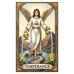 The Temperance tarot card from the Rider-Waite-Smith deck
