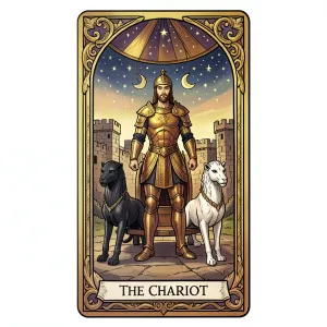 The The Chariot tarot card from the Rider-Waite-Smith deck