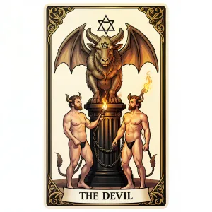 The The Devil tarot card from the Rider-Waite-Smith deck