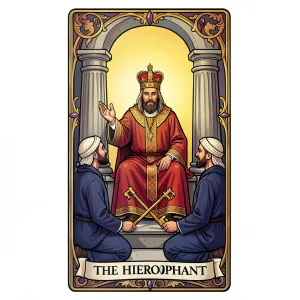 The The Hierophant tarot card from the Rider-Waite-Smith deck